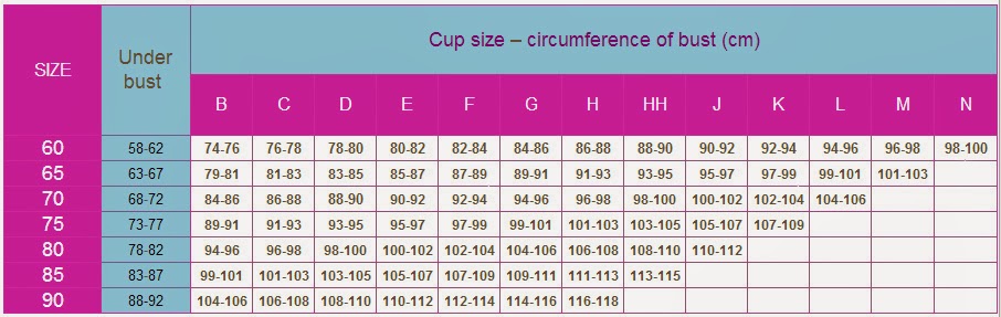 bra size chart  Two cakes on a plate